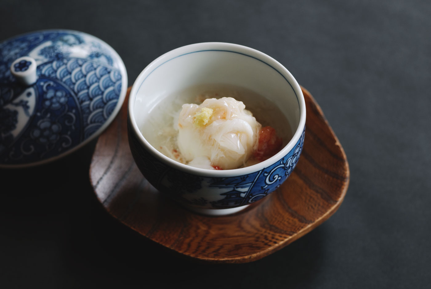 Lily root dumpling with starchy sauce